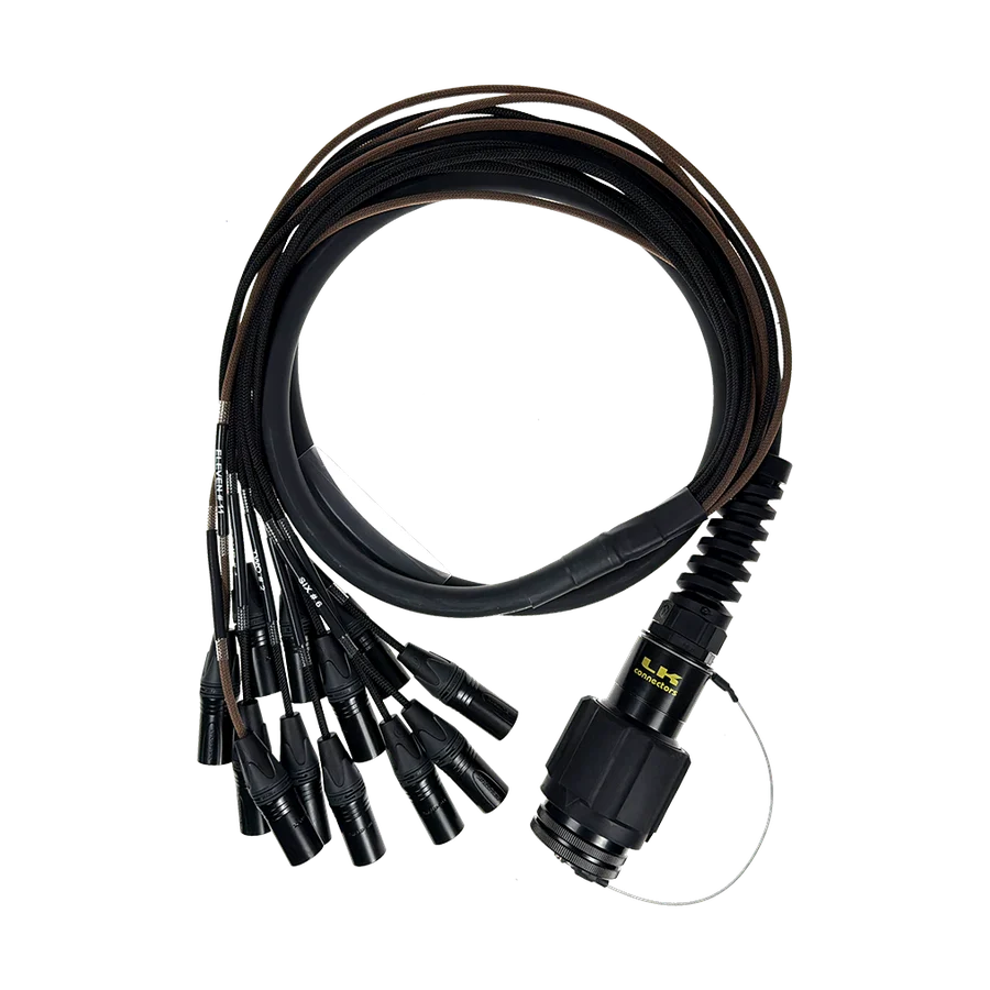 16-Channel Fan-In Audio Extension Cable | LK 54-Pole Male Connector to 16 Female XLRs