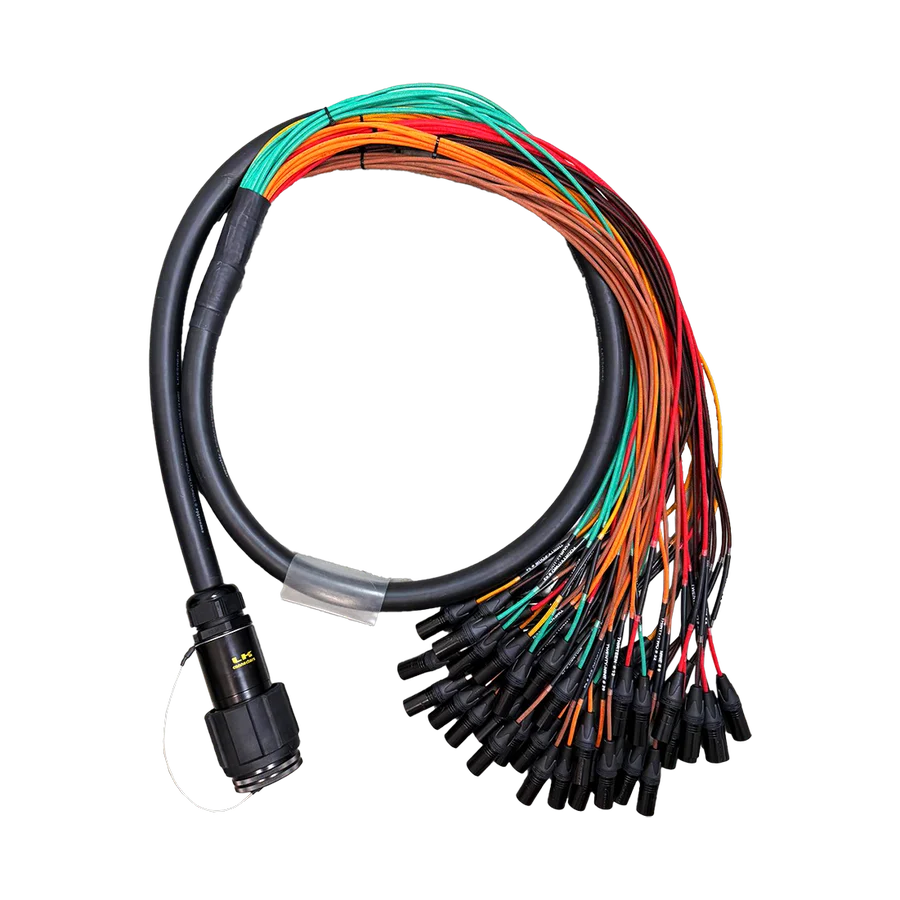 64-Channel Fan-Out Audio Cable | LK 200-Pole Female Connector to 64 Neutrik Male XLRs