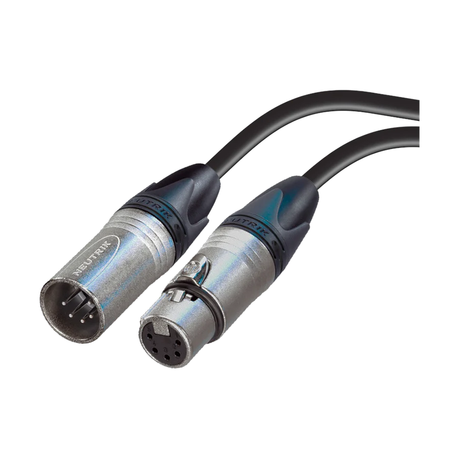 AES/EBU Digital Audio + 3x1.5 mm² Power Hybrid Cables with Neutrik 5-Pole XLR and PowerCON Connectors