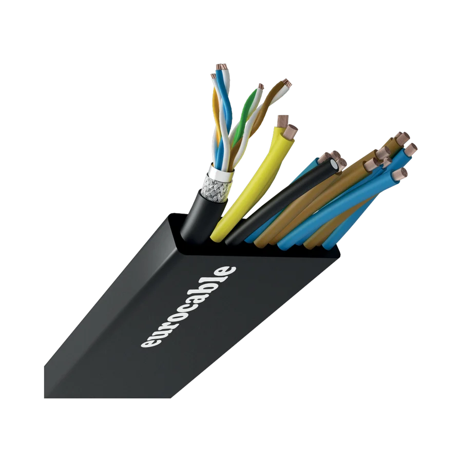 Multicircuit Power CAT6 Ethernet Hybrid Flat Cable